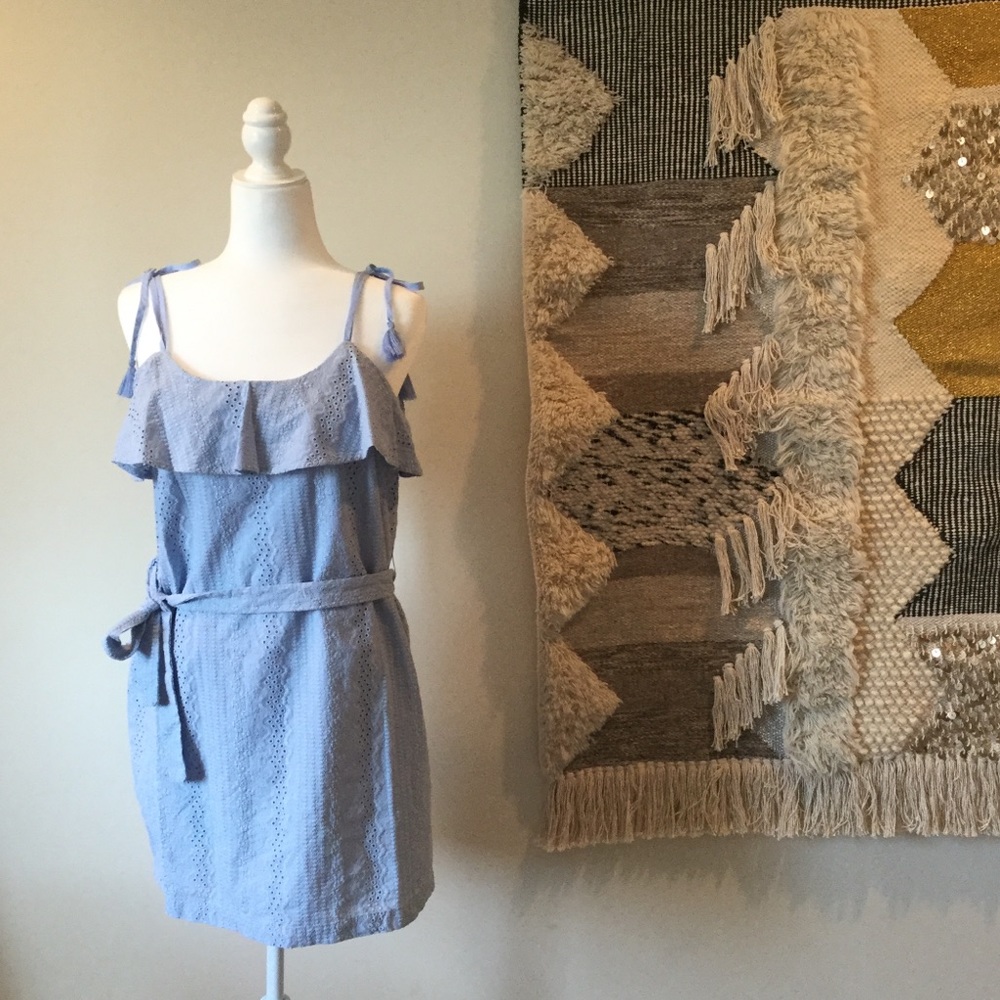 Belted Light Blue Dress